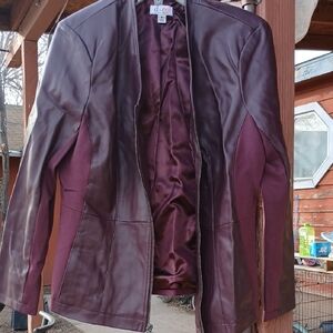 Denim&Co Women's Deep Purple Leather Jacket